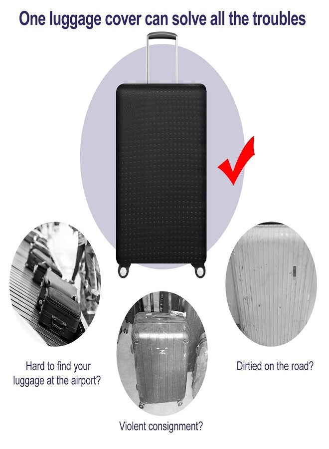 7-mi Water Resistant Print Trolley Case, Black, Size L: Fit 28-30 Inch Luggage - Image 3